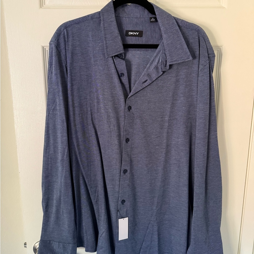 DKNY Blue Casual Button Down Shirt
